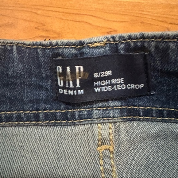 Gap High Rise Wide-Leg Crop Stretch Denim jeans size 8/29R FLAW READ DESCRIPTION - Picture 9 of 15